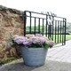 image 3 of Ribbed Planter - Iron - L37 x W37 x H34 cm - Galvanised Grey