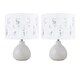 image 1 of Set of 2 Tuscan - White Ceramic Lamps with White Fern Shade White | White