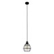 image 4 of ValueLights Casco Matte Black Pendant Light with Black Shade and E27 Pear LED 4W Warm White 2700K Bulb