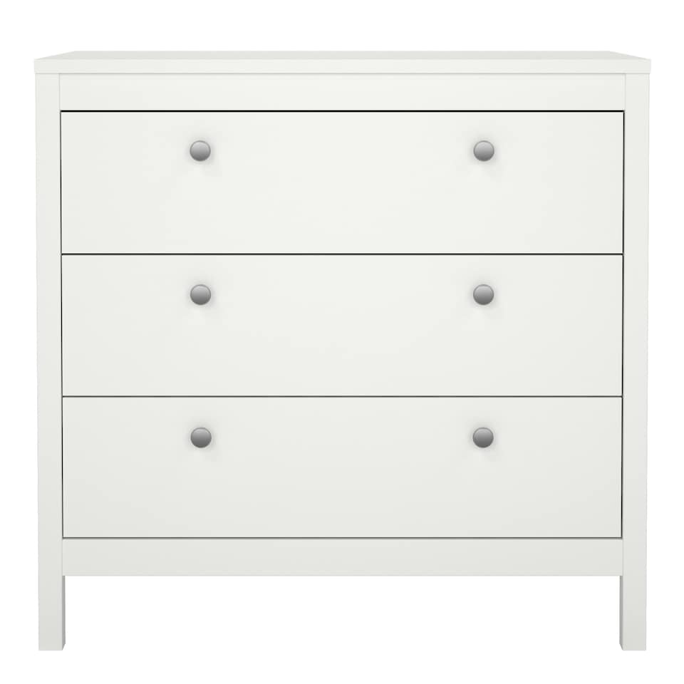 image 1 of Madrid Chest 3 Drawers in White