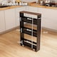 image 2 of COSTWAY 4 Tier Slim Utility Storage Cart Kitchen Trolley Narrow Mobile Serving Cart