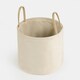 image 4 of OHS Velvet Storage Basket Home Modern Hamper Clothes Toys Organiser Fabric Bag Cream | Natural