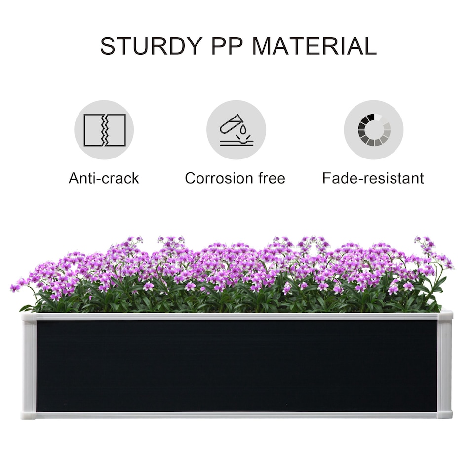 image 1 of Outsunny Garden Raised Bed Planter Grow Containers Flower Pot PP 120 x 90cm