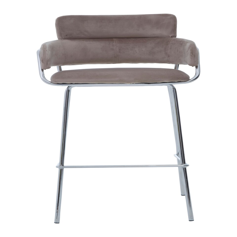image 1 of Tamzin Mink Velvet Bar Chair Brown