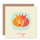 image 1 of Love Cartoon Hearts Fox Anniversary Valentines Day Card