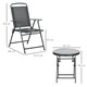 image 3 of Outsunny Garden Bistro Set, 3 Pieces Table and Chairs Set, Outdoor Garden Furniture with Foldable Breathable Mesh Fabric Armchairs & Glass Top Coffee Table | Grey
