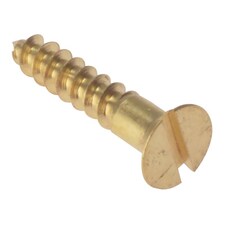 Forgefix Wood Screws, Slotted, Csk, Brass - Multi Colour - 1 x 4