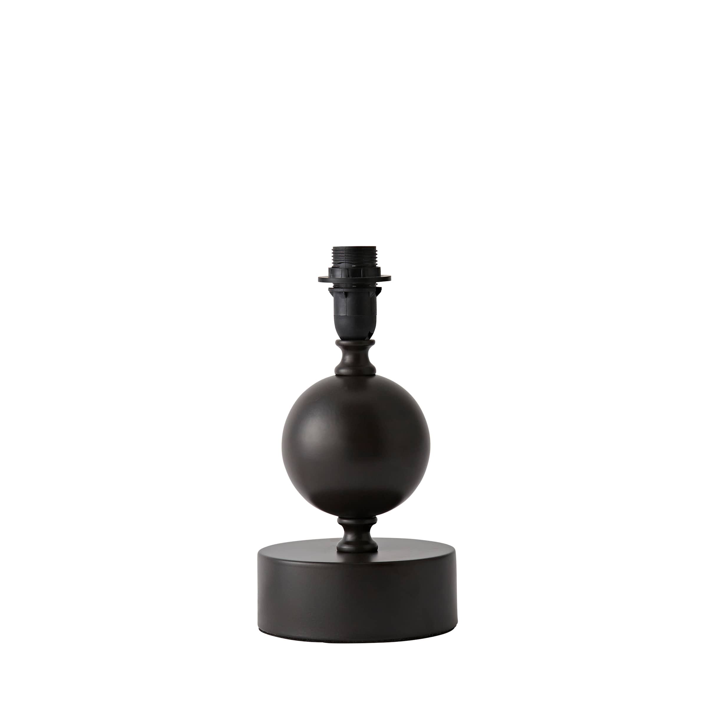 ValueLights Anthony Candlestick Metal Squat Ball Table Lamp Base in Brown