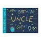 image 1 of Words 'n' Wishes Birthday Card for Uncle, Foiled Letters, Multicoloured, 22 x 15.8 cms