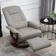 image 2 of HOMCOM Ergonomic Office Recliner Sofa Chair PU Leather Armchair Lounger Grey