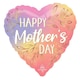 image 1 of Happy Mother's Day Botanical Foliage Heart Shape Foil Helium Balloon 46cm / 18 in | Multi