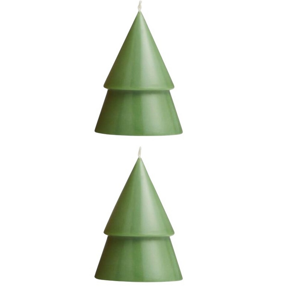 image 1 of Originalhome Tree Christmas Candles (Pack of 2) | Green | Heather Green | One Size | 1