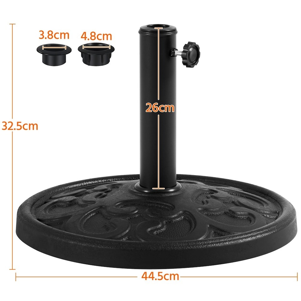 image 1 of Yaheetech 44.5 cm Outdoor Patio Heavy Duty Market Umbrella Base Stand Black
