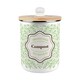 image 1 of Organic Green Leaves Compost Caddy - Metal 2L Decorative Kitchen Food Waste Bin