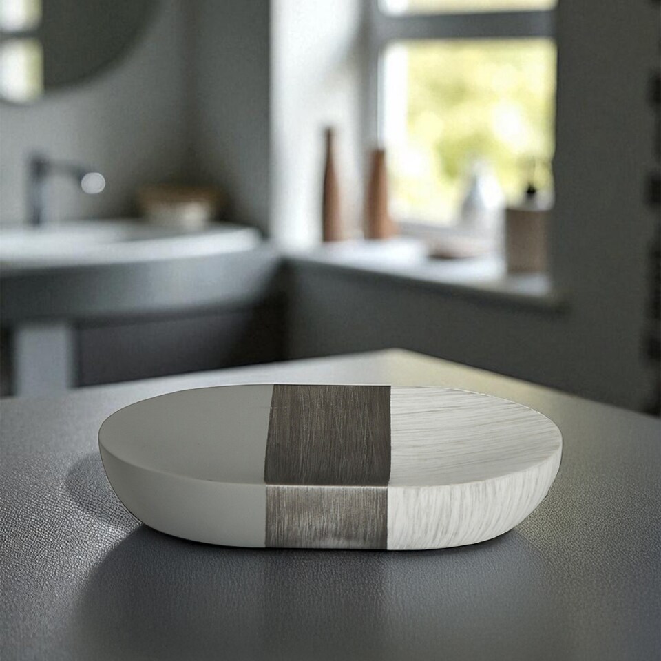 image 1 of Showerdrape Luxe Grey/White Soap Dish | Multi | 1