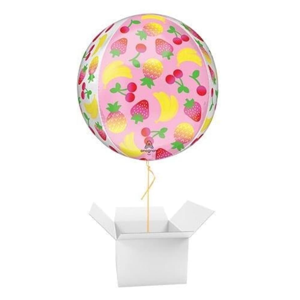 image 1 of Sweet Summer Fruity Mix Orbz Foil Helium Balloon - Inflated Balloon in a Box | Multi