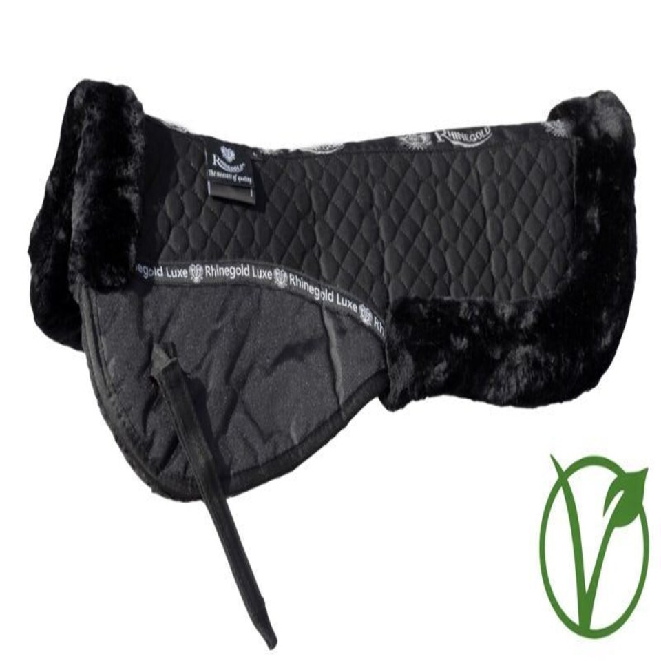 image 1 of Rhinegold Luxe Fur Saddle Pad Brown | Colour: Brown/Natural
Size: Full