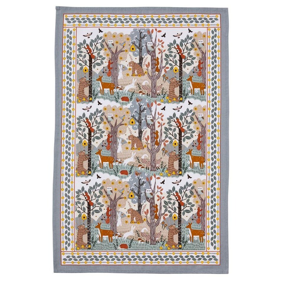 image 1 of Ulster Weavers Wildwood Tea Towel - Cotton Grey