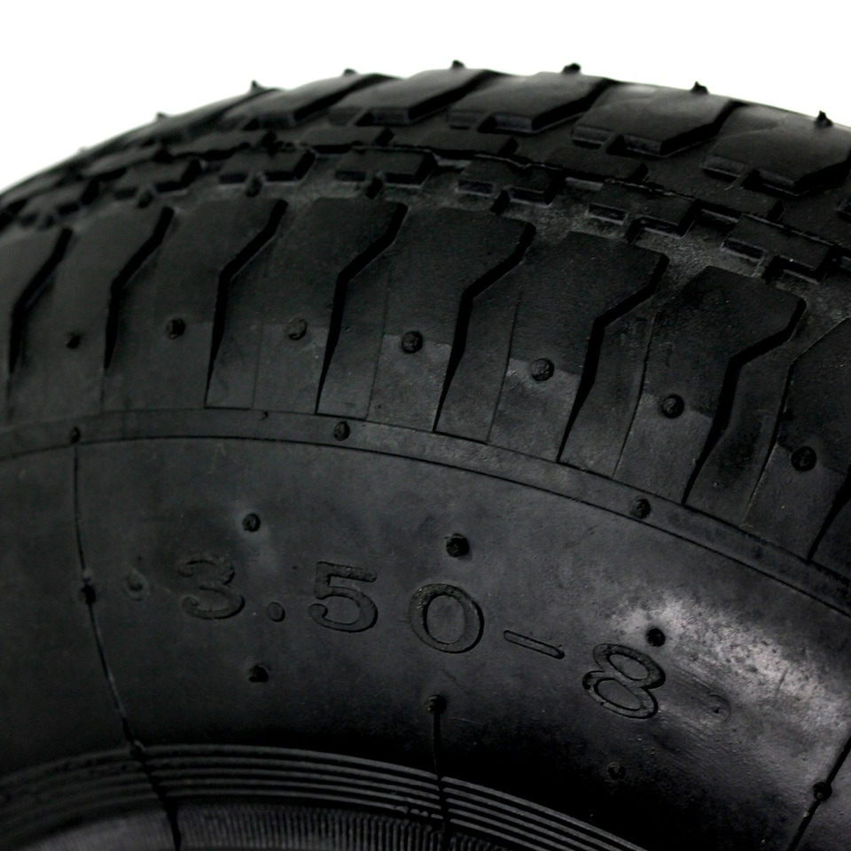 image 1 of SPARES2GO Tyre 3.50-8 Wheelbarrow Scooter Trolley Trailer Cart Pneumatic Innertubes x 2