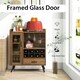 image 10 of COSTWAY Kitchen Storage Cabinet Wine Cabinet Sideboard Grey
