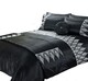 image 2 of Duvet Cover And Pillowcase Set Black And Silver Sequence Luxury Design Polyester Bed Linen Black | Black | King