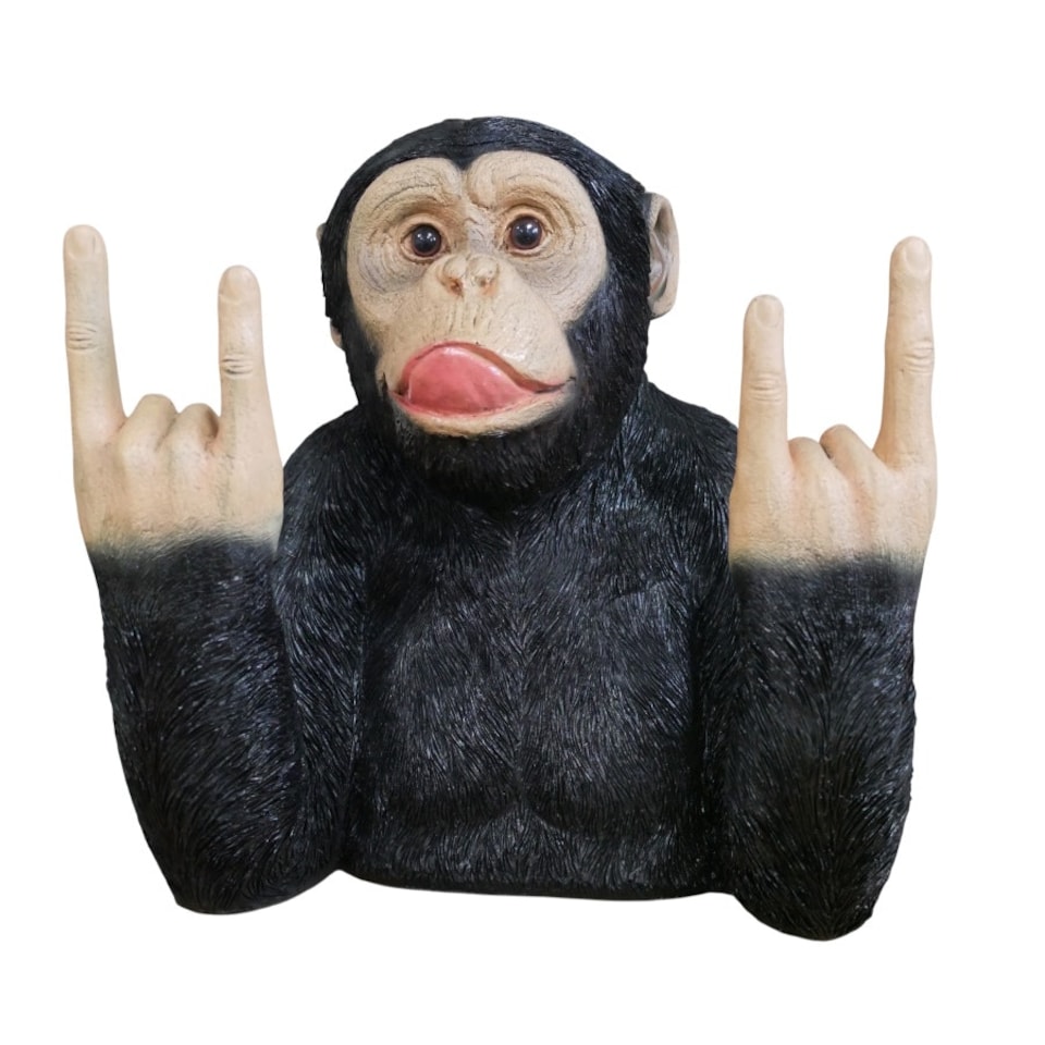image 1 of Gifts Direct 2 U Rock 'n Roll Monkey Headphone Holder Ornament | Black