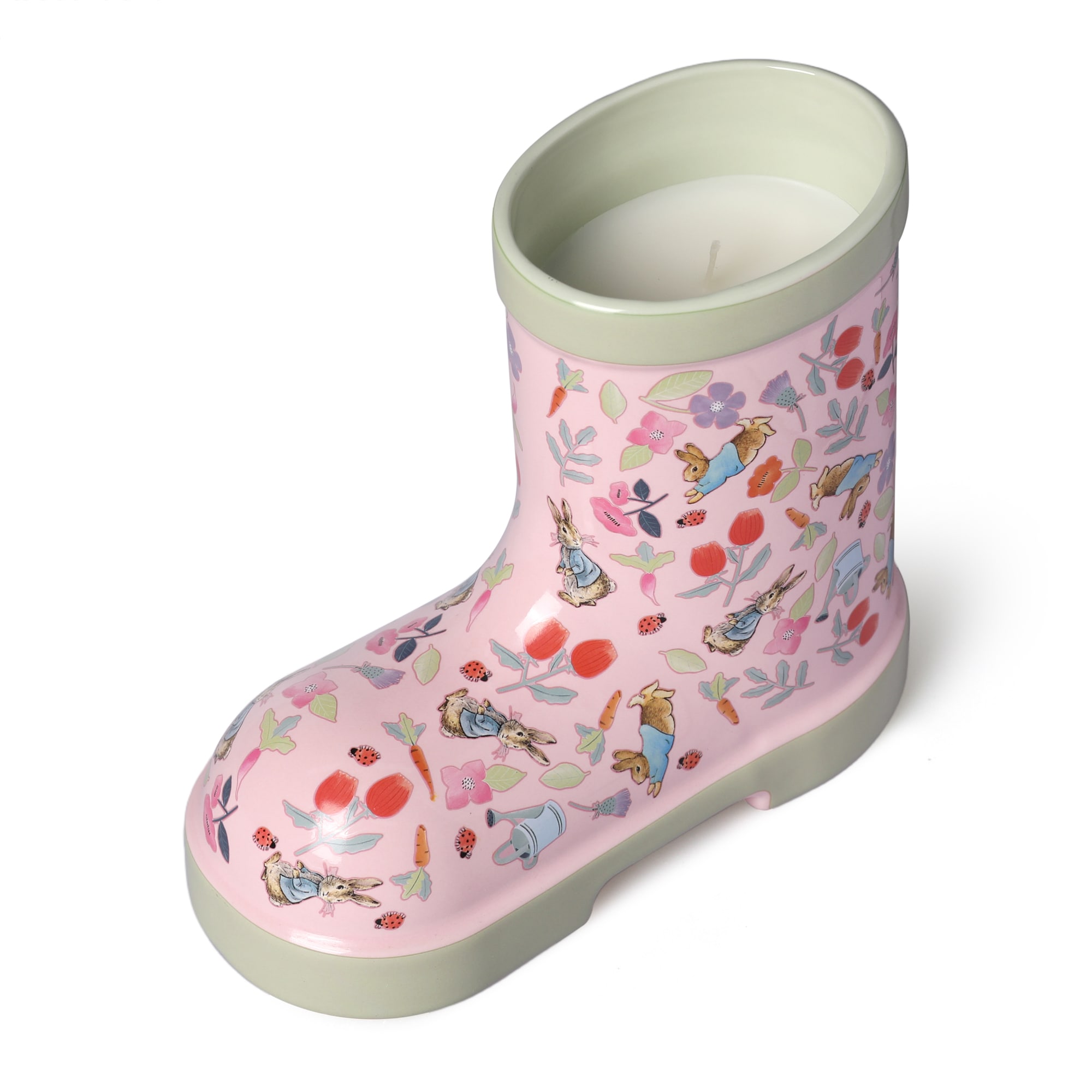 Peter Rabbit Pink Floral Wellington Boot Candle - Spring Bloom