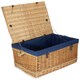 image 3 of 72cm Rope Handled Cotton Lined Wicker Trunk Blue | Blue | One Size