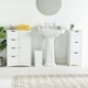 image 4 of VonHaus Holbrook White Bathroom Floor Cabinet with 4 Drawers