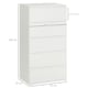 image 7 of HOMCOM 5 Drawer Cabinet Storage Cupboard Sideboard Organiser Living Room White