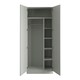 image 2 of Slab Light Grey Double Wardrobe with Single Rail & Shelves Grey
