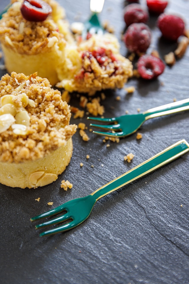 image 1 of Artesà Mini Serving Fork Set of 4 | Green