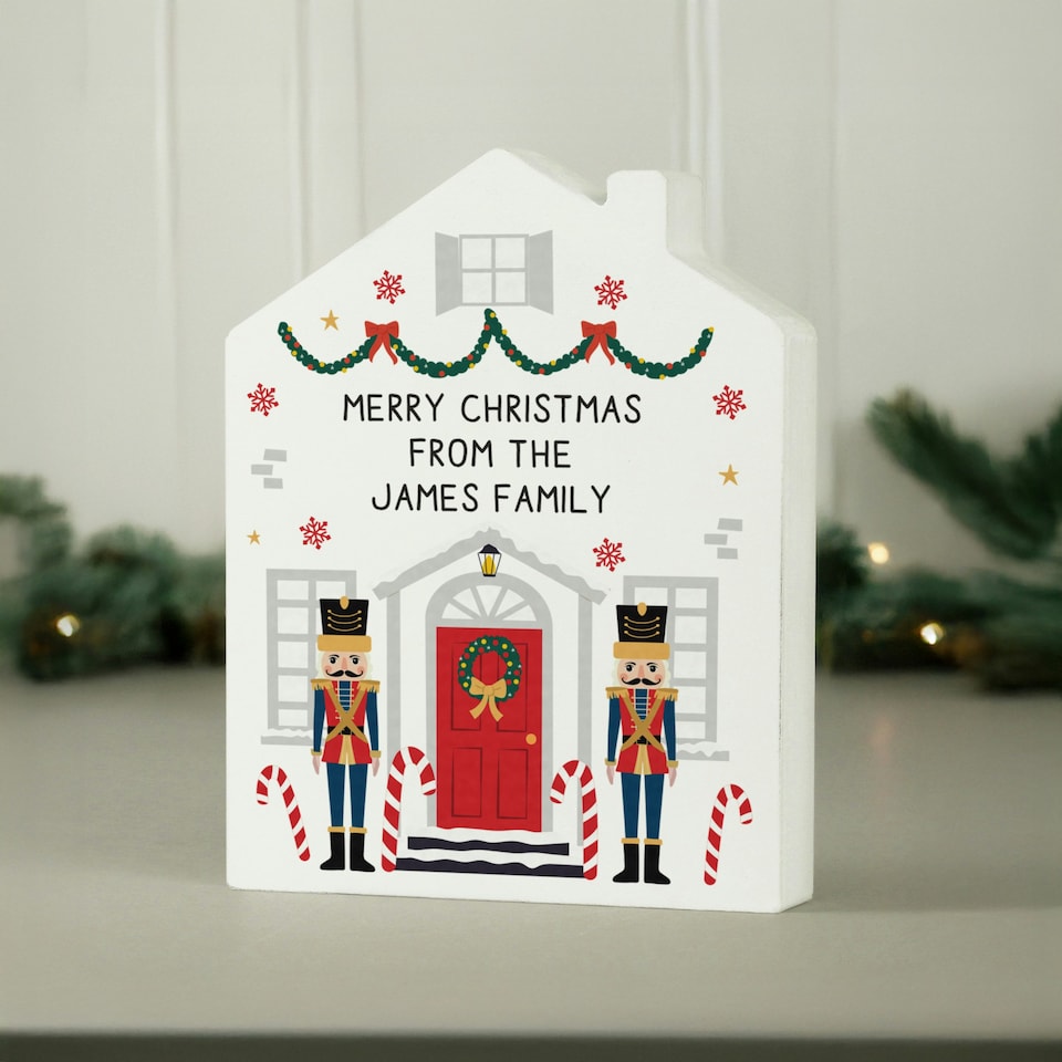 image 1 of Personalised Nutcracker Christmas House Ornament