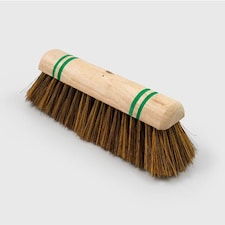 Head Only 12'' Synthetic Natural Coco Sweeping Broom Threaded Green Stripe - One Colour - One Size
