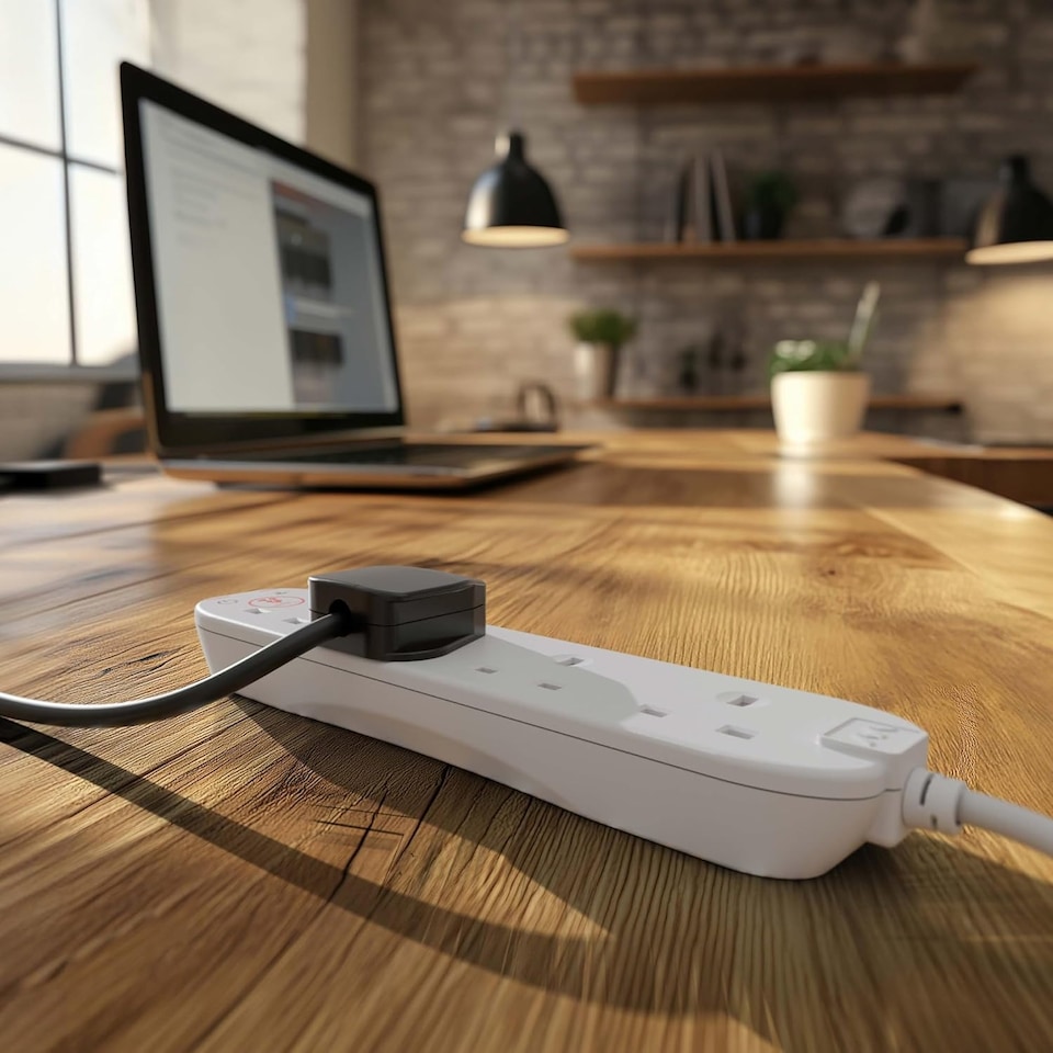 image 1 of Masterplug 4 Socket Surge Protected Extension Lead 4M Cable 13A Power Strip White UK Plug for Home and Office Use