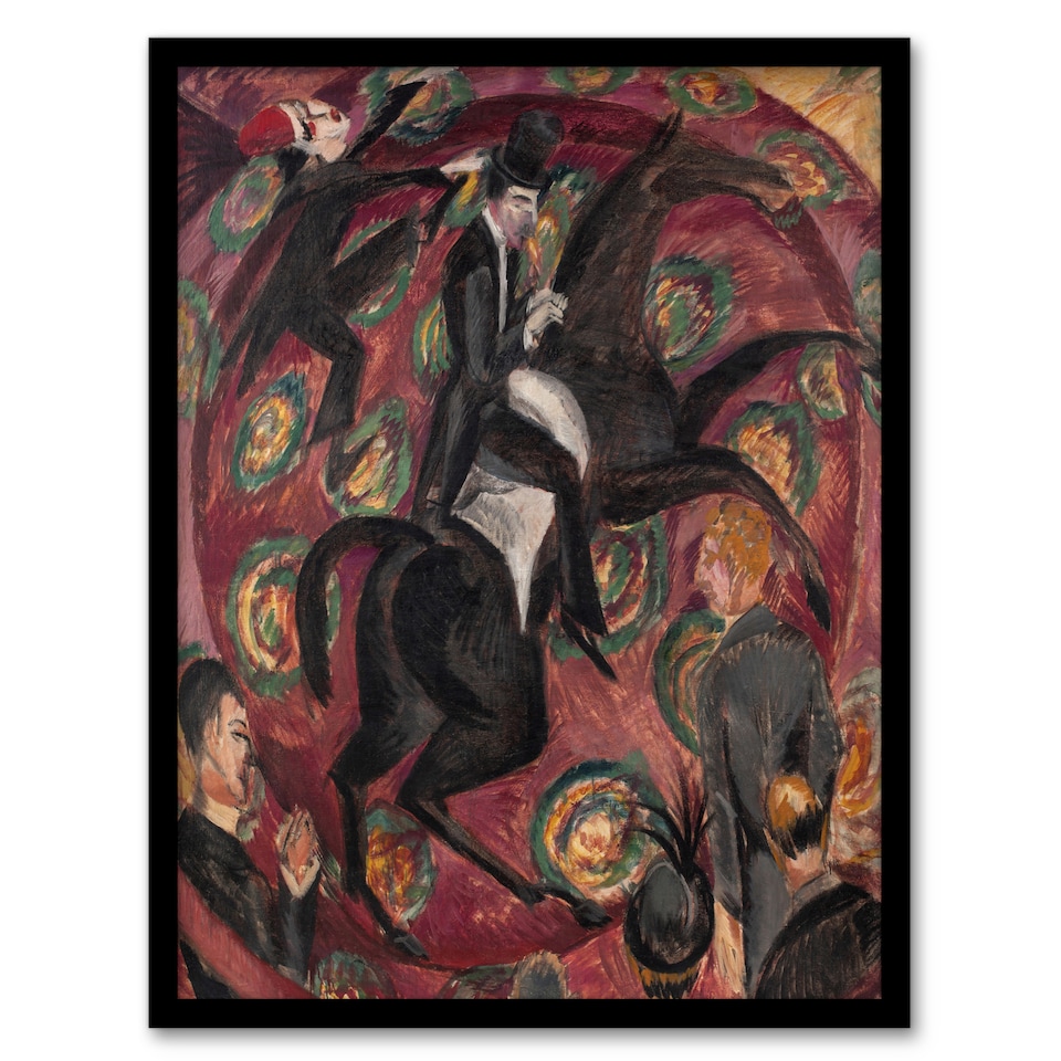 image 1 of Circus Rider Castanets Dancers Kirchner Framed Wall Art Print 12X16"