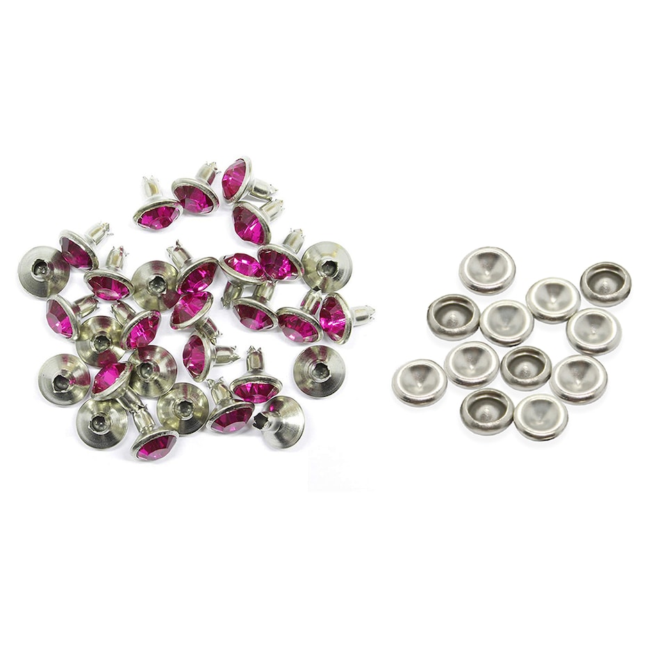 image 1 of 8mm Diamante Acrylic Rhinestone Studs with Pins - Pack of 10
