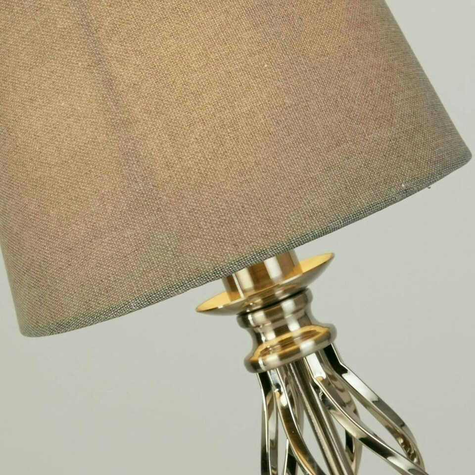 image 1 of Manor Chrome Table Lamp with Grey Shade Chrome