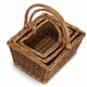 image 5 of Small Rectangular Unpeeled Willow Shopping Basket | Brown | Brown