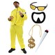 image 1 of 90's Rapper Costume - Hat, Glasses, Goatee, Dollar Chain & Spliff Yellow | S