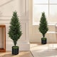 image 7 of HOMCOM Set of 2 Decorative Artificial Plants Cypress in Weighted Pot, 90cm