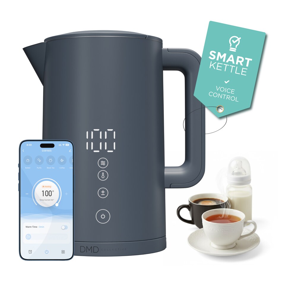 image 1 of 1.5L Smart Kettle, Wi-Fi Touchscreen, App Operated, Voice Control 2200W
