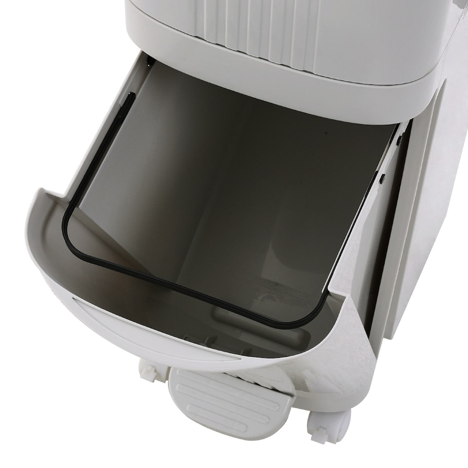 image 1 of Living and Home 30L 2-Tier Dry Wet Separation Trash Bin with Dividers | Grey