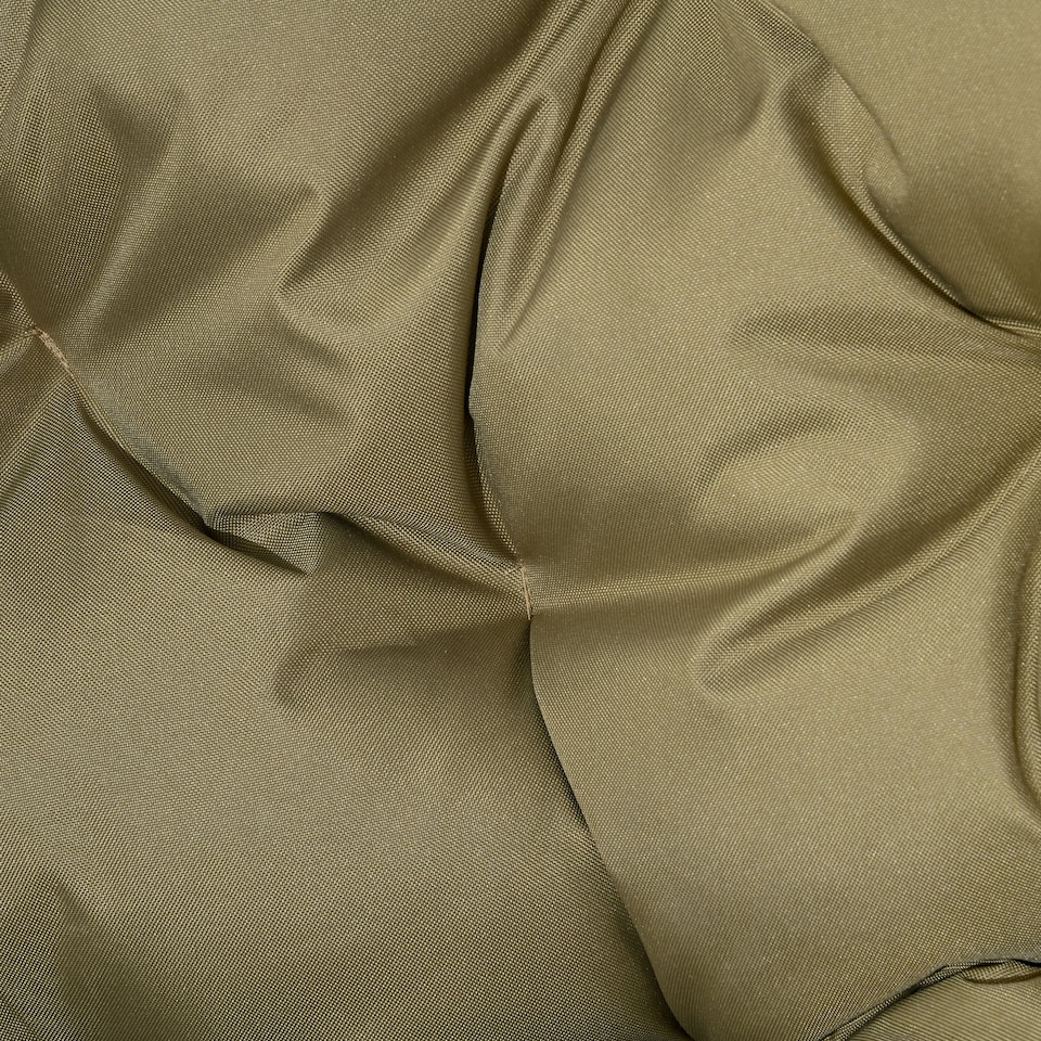 image 1 of Outsunny Egg Chair Outdoor, 2 Seater Folding Weave Garden Furniture Chair with Cushion, Cup Pockets for Patio Balcony - Khaki