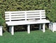 image 2 of 3-Seater Garden Outdoor Plastic Bench - 74x145x49cm | White | 1