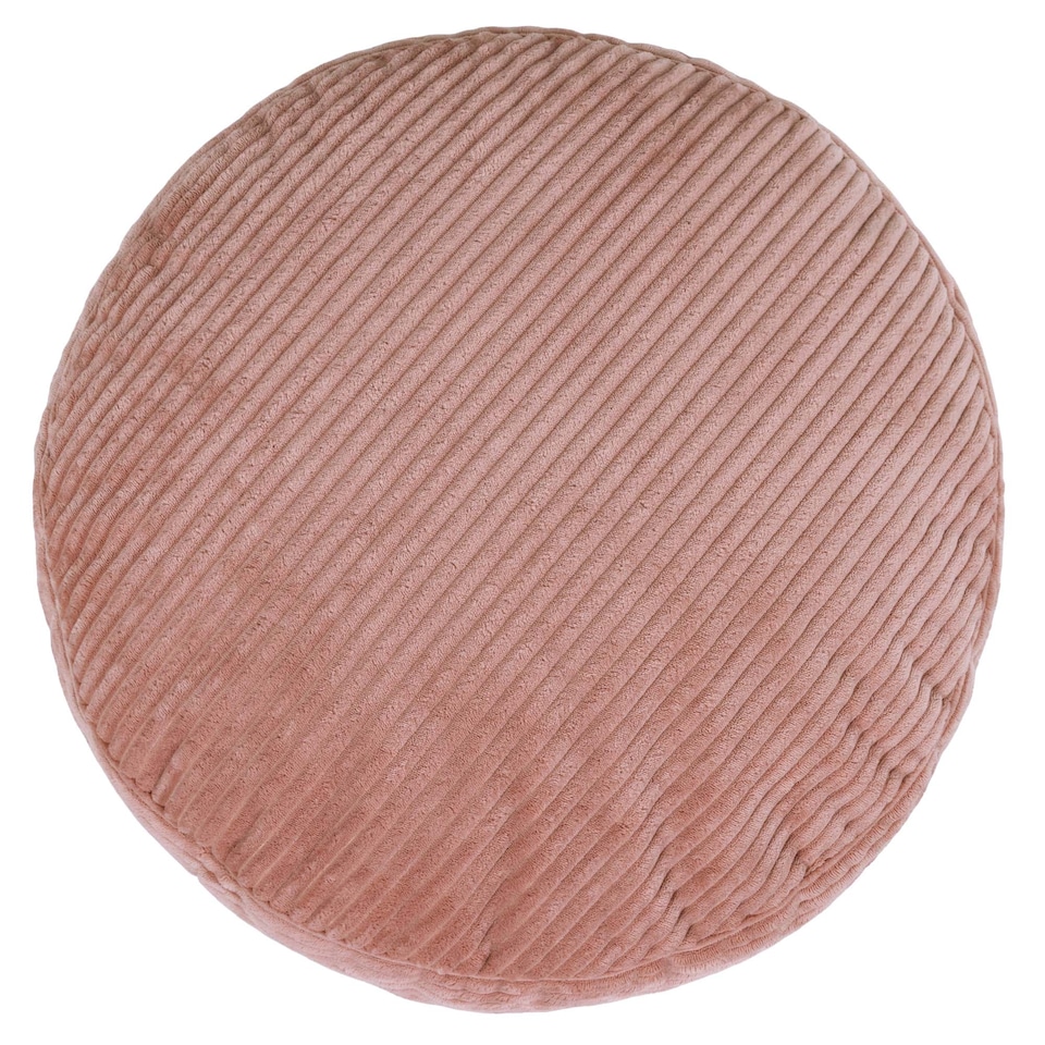 image 1 of icon Milano Jumbo Cord Round Footstool Bean Bag, Dawn Pink
