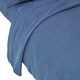 image 1 of Homescapes Navy Blue Linen Flat Sheet, King Blue | King