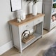 image 6 of Console Table 2 Drawer Telephone Table Metal Handles Hallway Storage | Grey