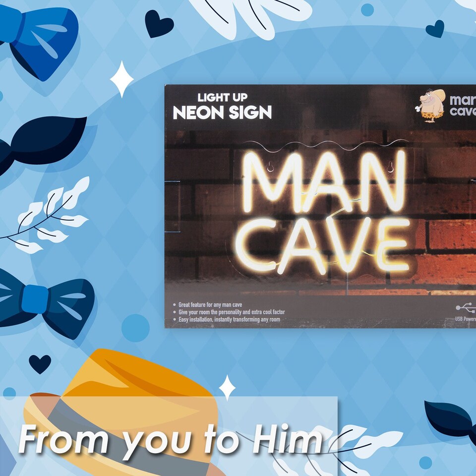 image 1 of Man Cave Neon Sign, USB Powered, Best Dad Ever Gift