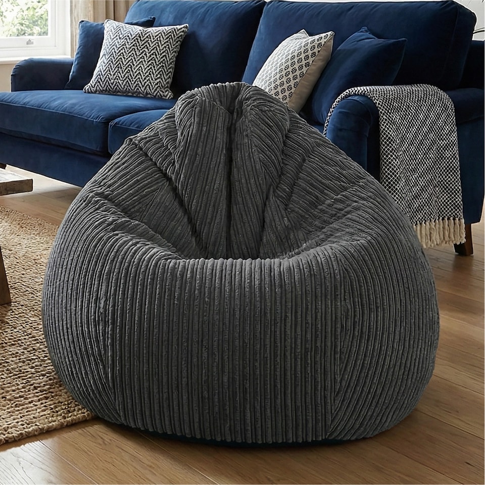image 1 of rucomfy Jumbo Cord Slouchbag - Indoor Classic Bean Bag for Adults